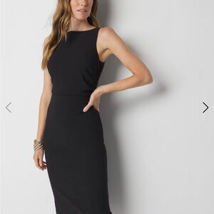 White House Black Market Scuba Sheath Black Sleeveless Dress 0